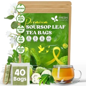 40 Premium Soursop Graviola Leaf Tea Bags, 100% Natural and